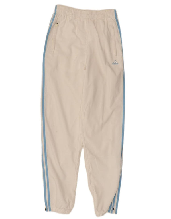 ADIDAS Womens Tracksuit Trousers Joggers UK 10 Small White Polyester