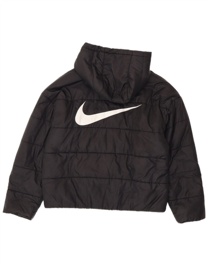 Giacca imbottita con cappuccio grafico Nike da ragazzo 10-11 anni medio poliestere nero