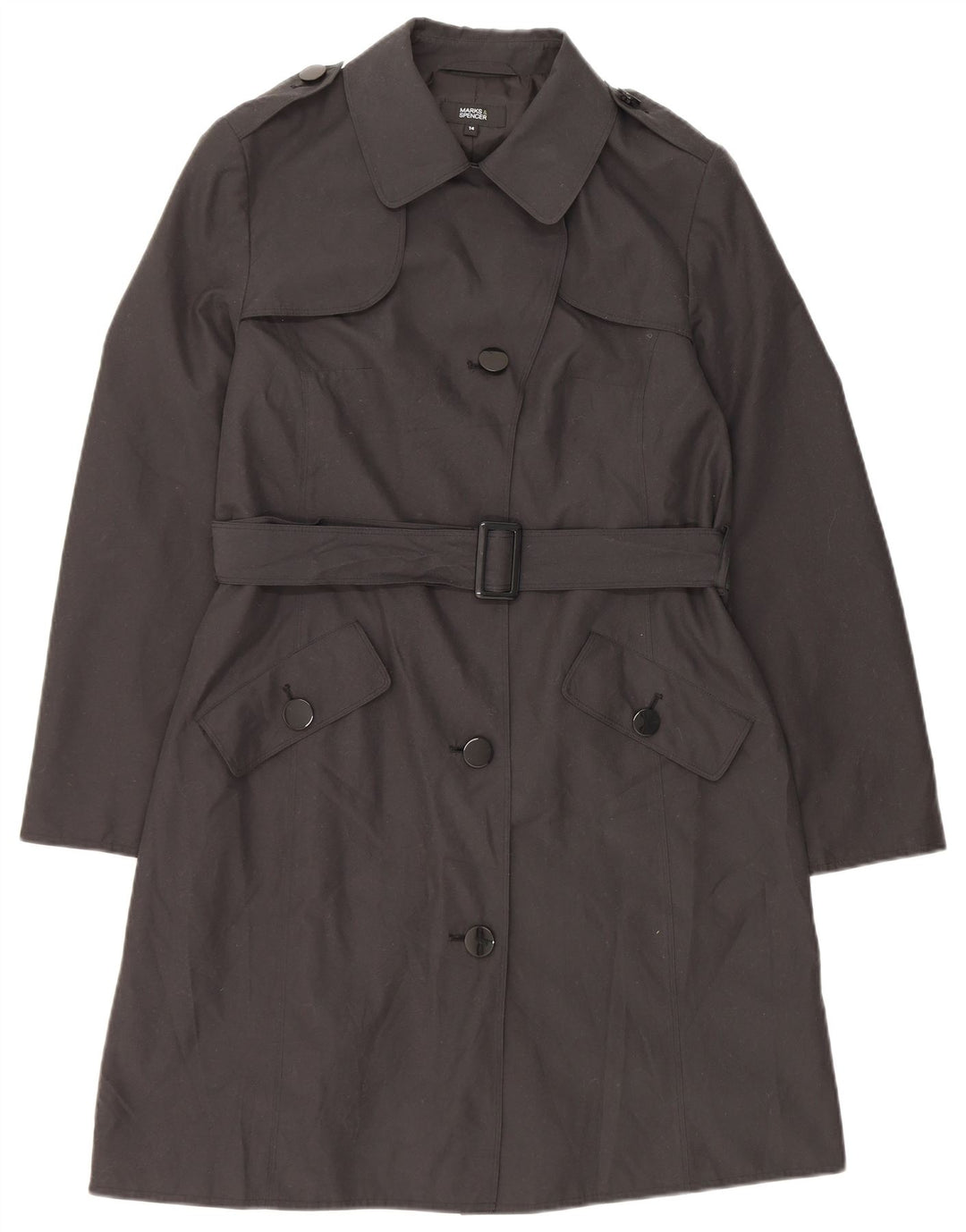 Trench da donna MARKS & SPENCER UK 14 XL Poliestere nero