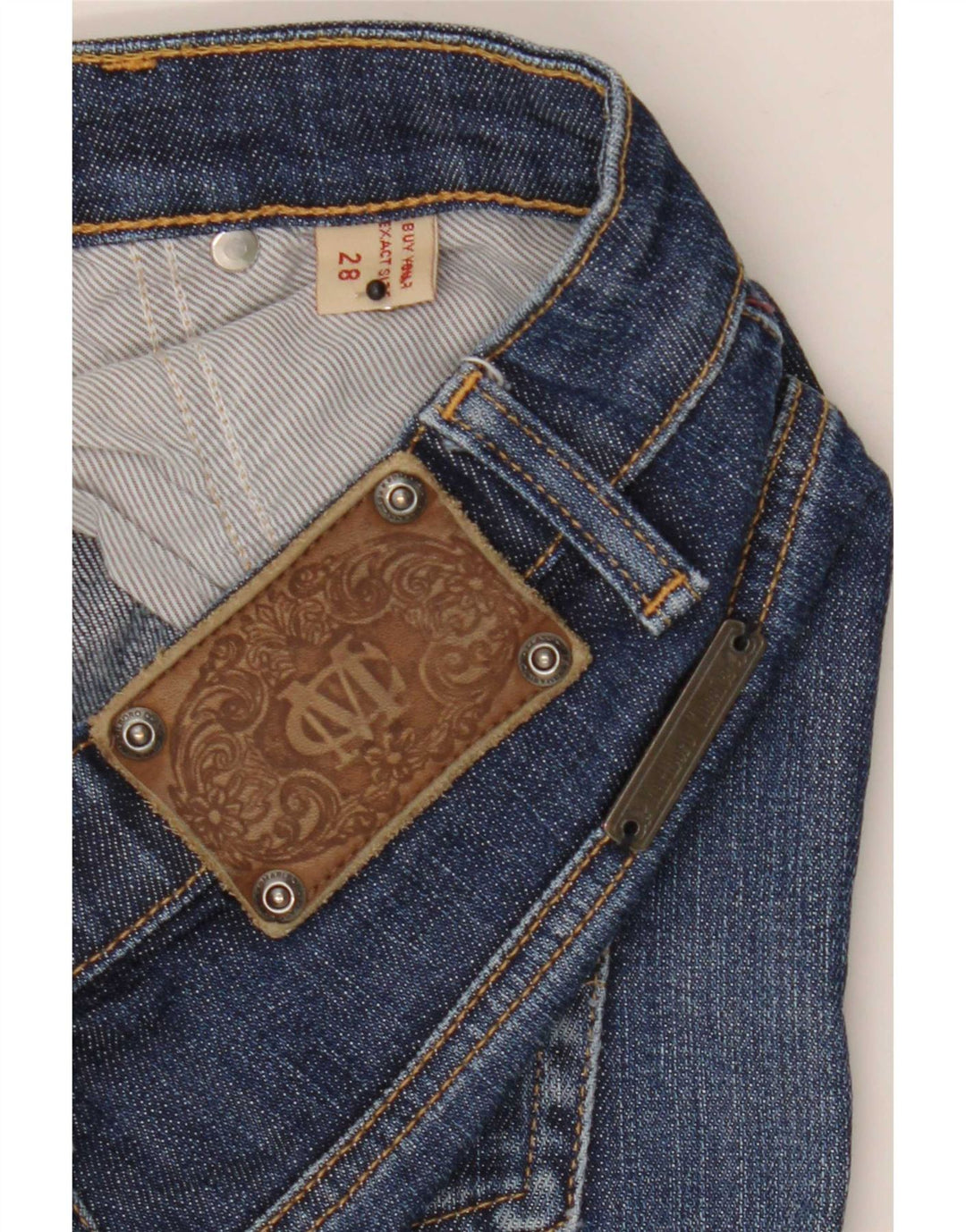 Jeans dritti effetto consumato da donna Marlboro Classics W28 L29 Blu Navy
