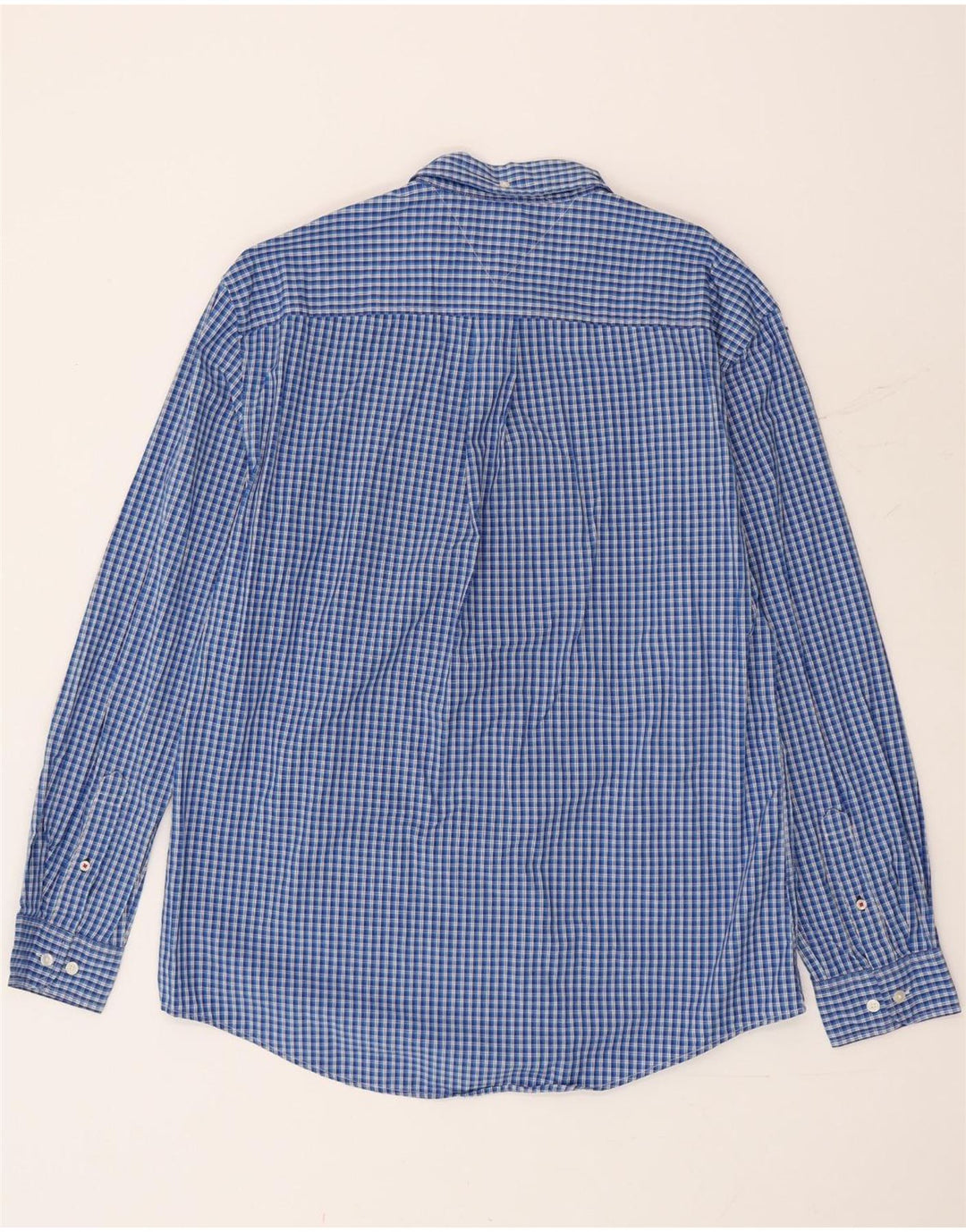 Camicia da uomo Tommy Hilfiger XL in cotone a quadretti blu