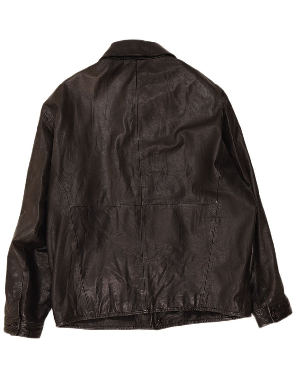 Giacca in pelle vintage da uomo UK 40 grande nera