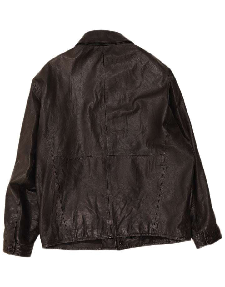 Giacca in pelle vintage da uomo UK 40 grande nera
