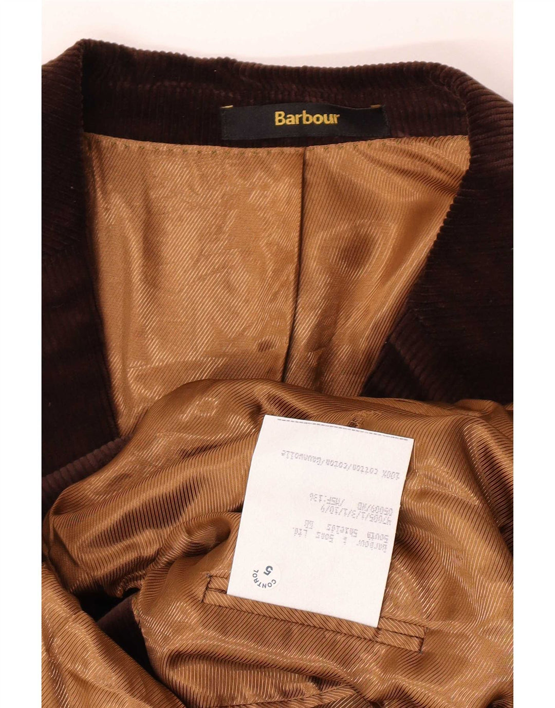 Barbour Giacca da uomo in velluto a coste a 2 bottoni IT 56 3XL Cotone marrone