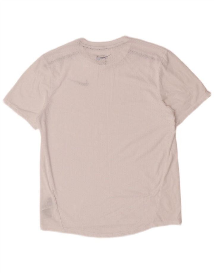 T-shirt grafica Nike Dri Fit da uomo, parte superiore in poliestere bianco medio