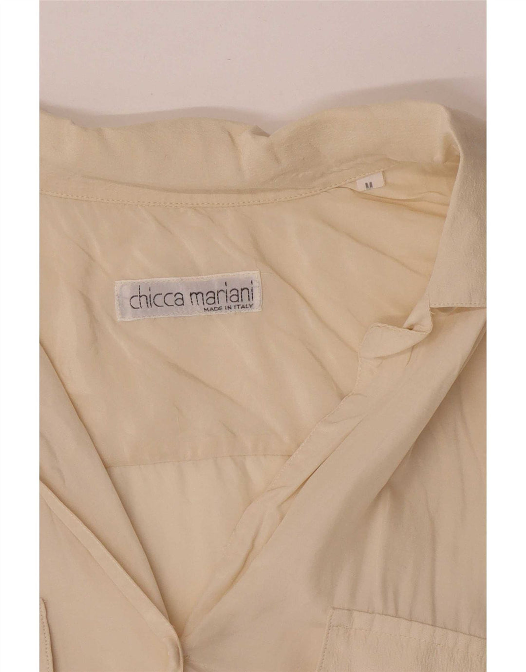 Camicetta camicia oversize da donna vintage UK 14 medio bianco sporco