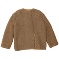 Giubbotto bomber in maglia da donna vintage UK 12 marrone medio
