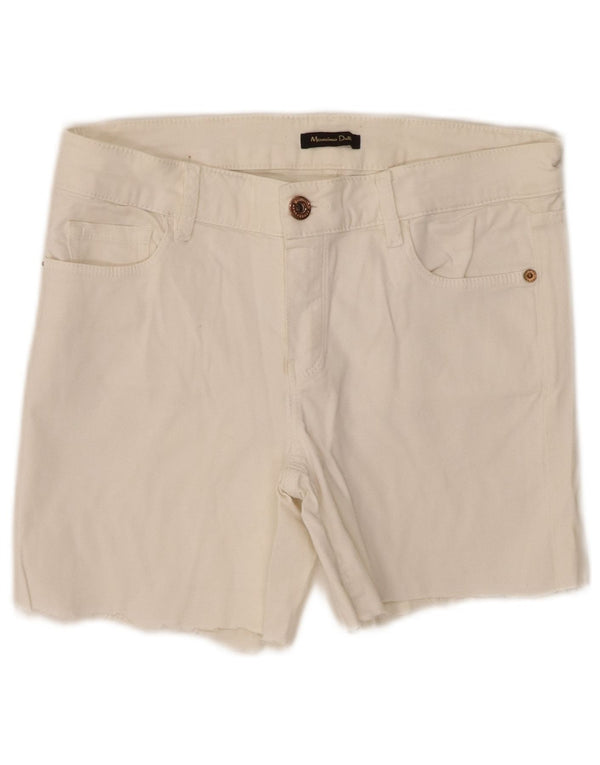 Pantaloncini casual skinny da donna Massimo Dutti EU 38 Small W28 Bianco