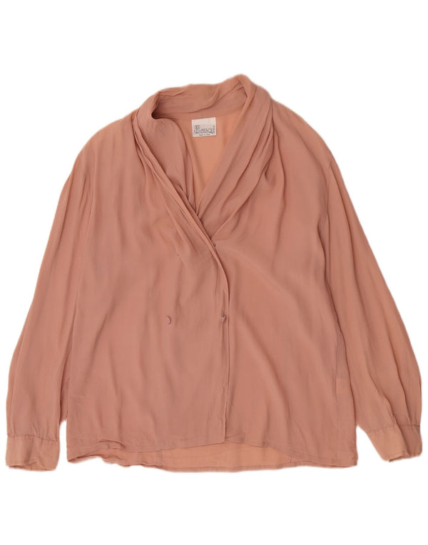 Camicetta vintage da donna a maniche lunghe IT 52 2XL Acetato rosa