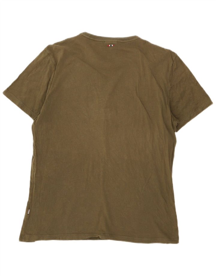 T-shirt grafica da uomo Napapijri Top grande color kaki