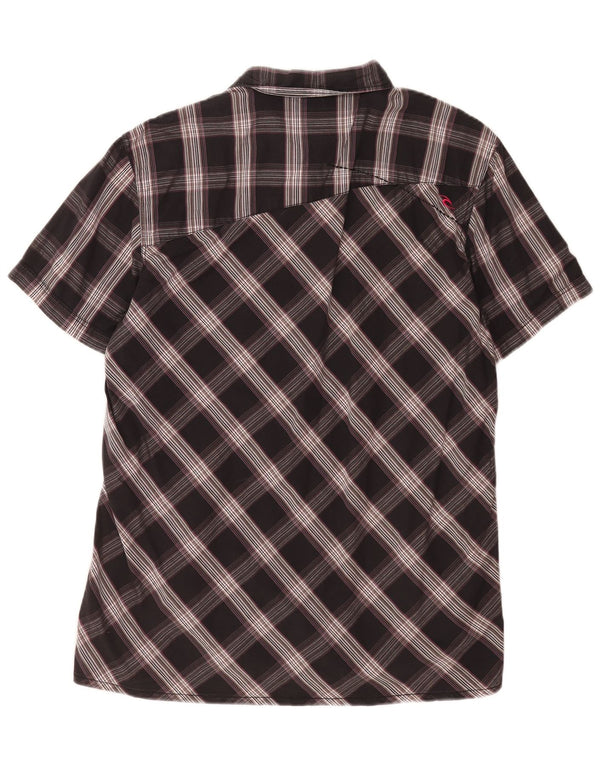 Camicia a maniche corte da uomo Rip Curl XL in cotone a quadri nero