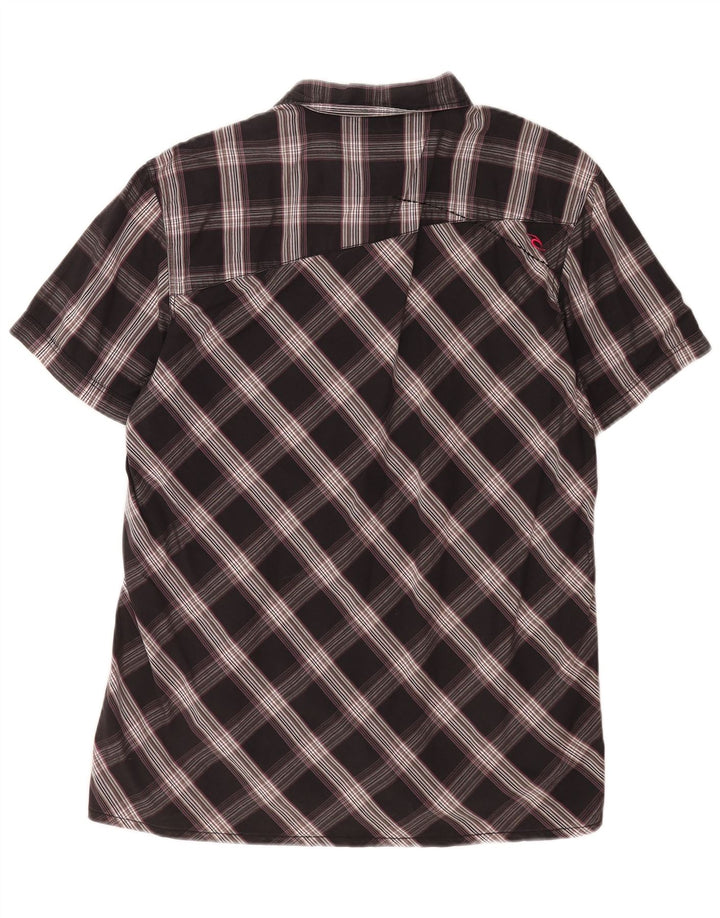 Camicia a maniche corte da uomo Rip Curl XL in cotone a quadri nero