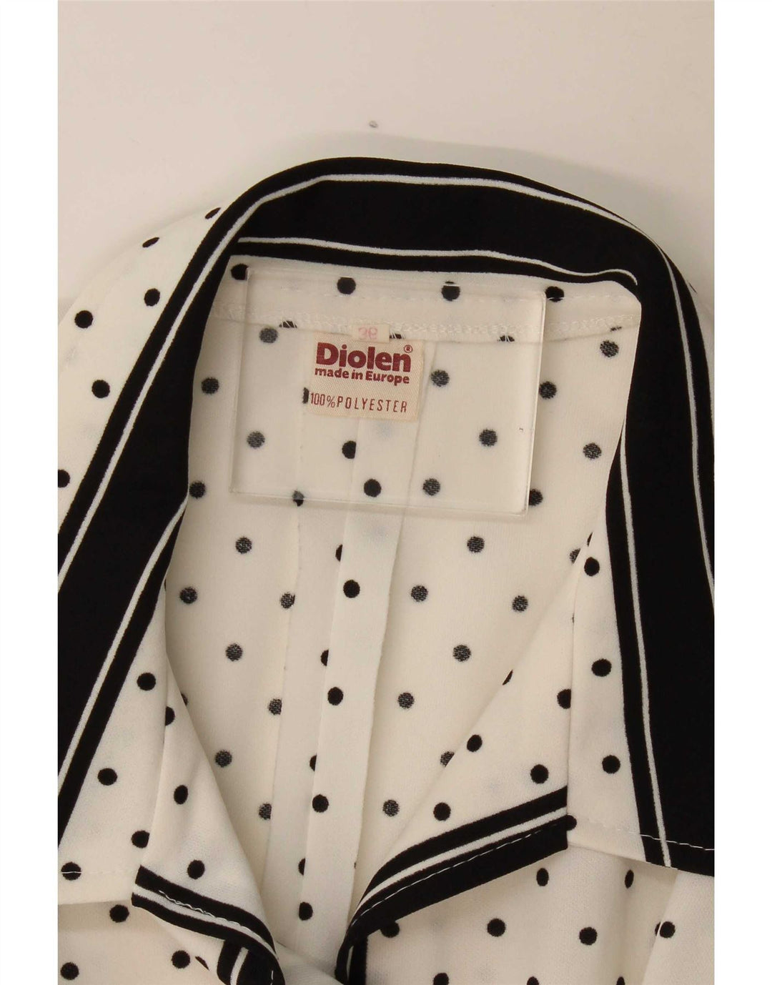 Abito lungo da donna Diolen UK 12 poliestere a pois bianco medio