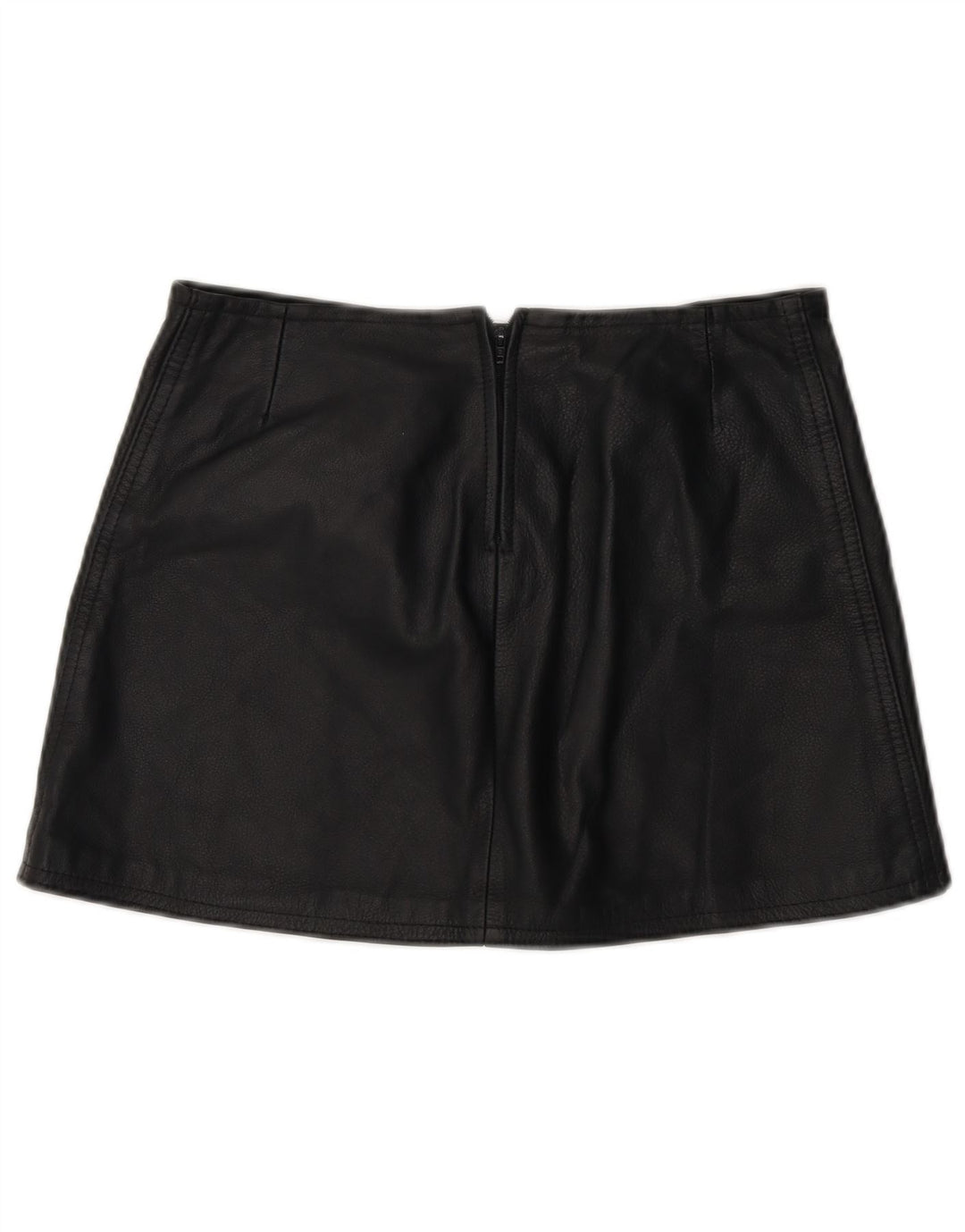 Mini gonna in pelle vintage da donna W28 media nera