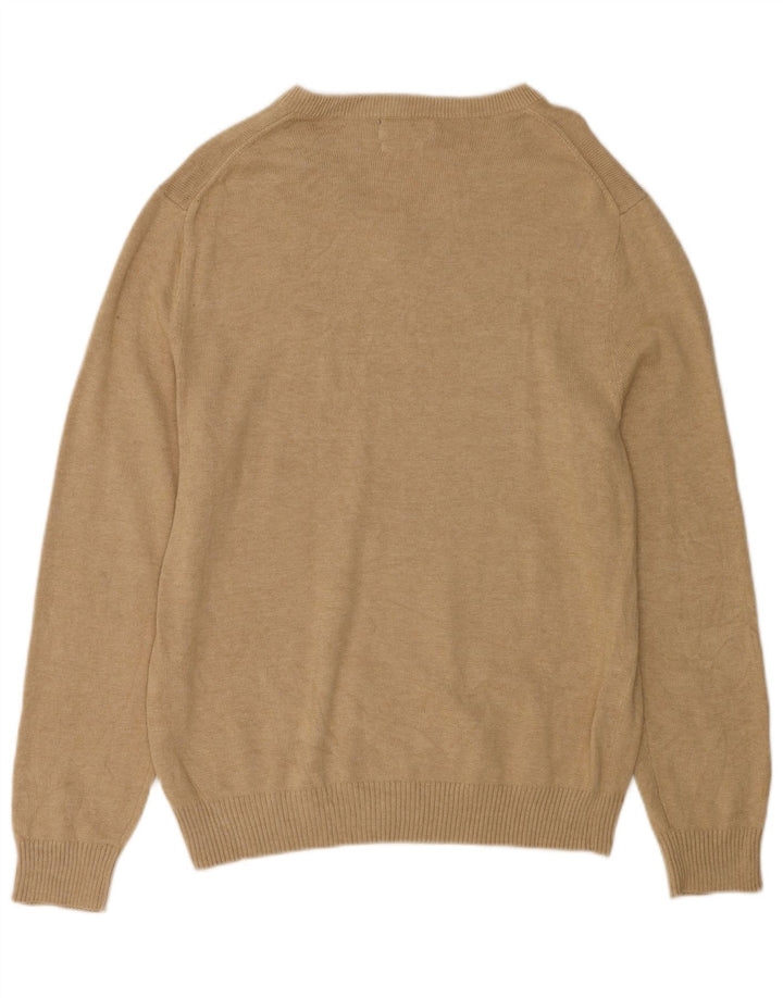 NAUTICA Maglione da uomo con scollo a V in cotone beige medio