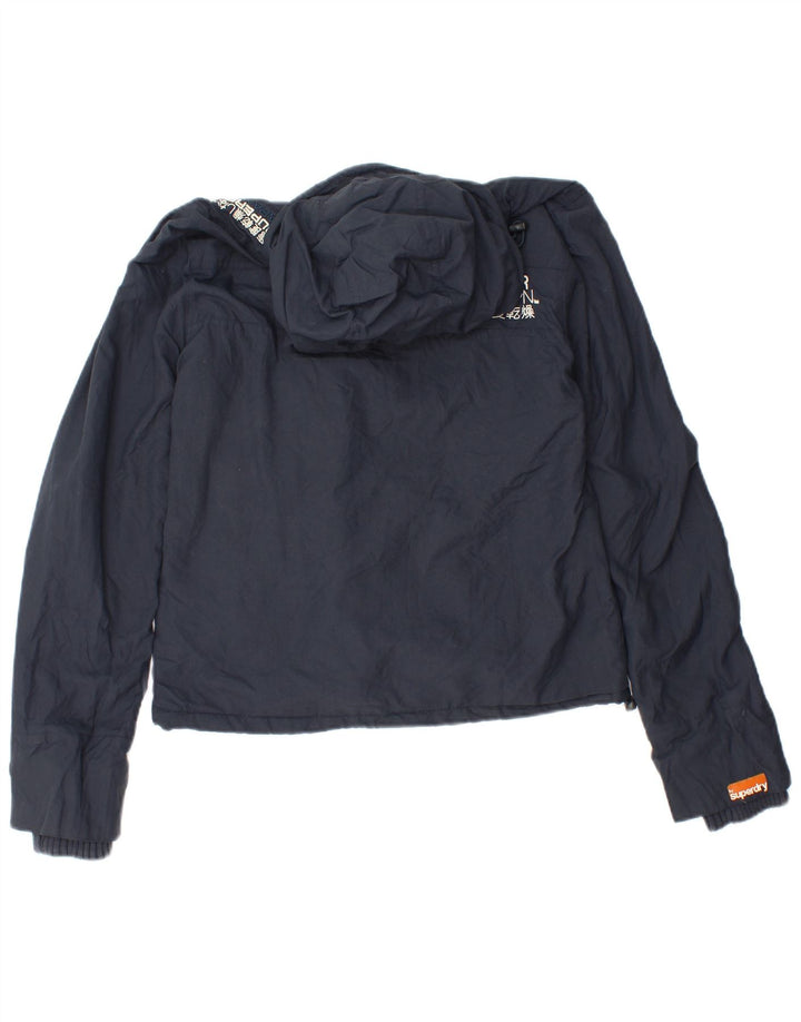 Giacca a vento grafica da donna Superdry UK 10 Small Blu Navy