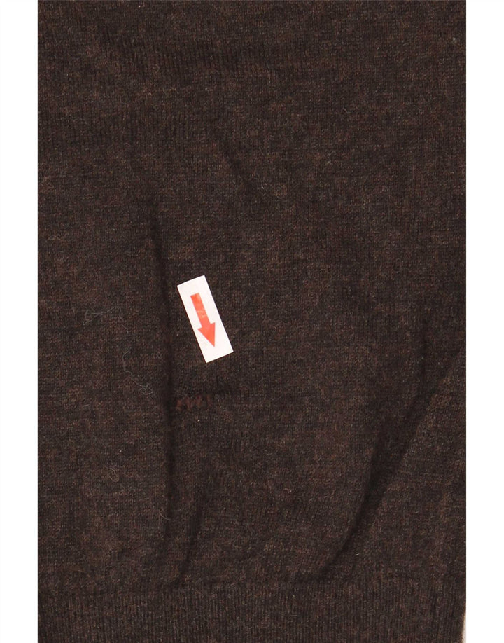 Maglione maglione con scollo a V da uomo Tommy Hilfiger XL lana d'agnello marrone