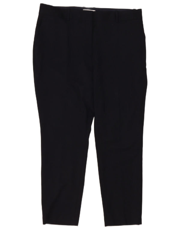 Pantaloni casual slim fit da donna Reiss UK 18 XL W40 L29 Lana nera