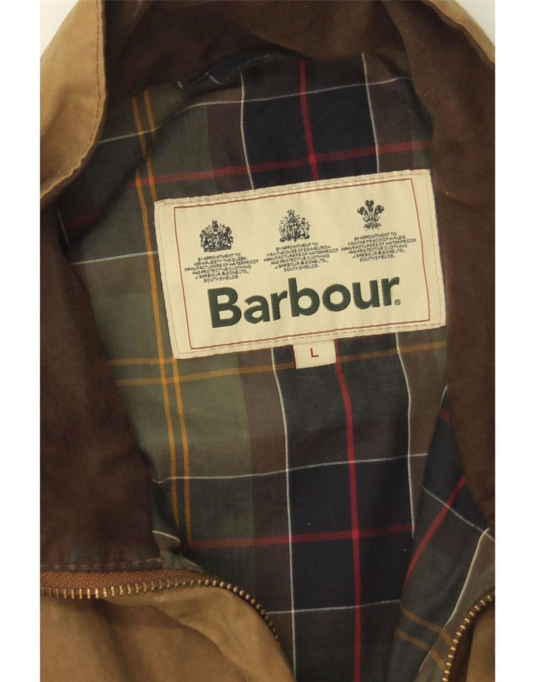 Giacca da uomo in cotone cerato Barbour UK 40 grande cotone marrone