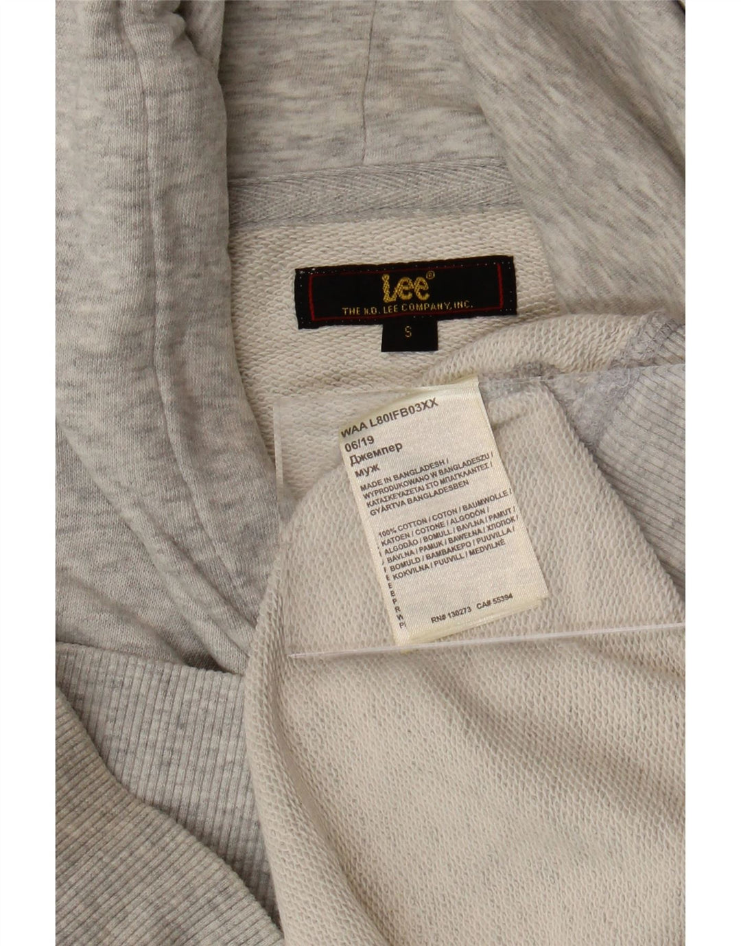 Maglione con cappuccio grafico da uomo LEE piccolo in cotone grigio
