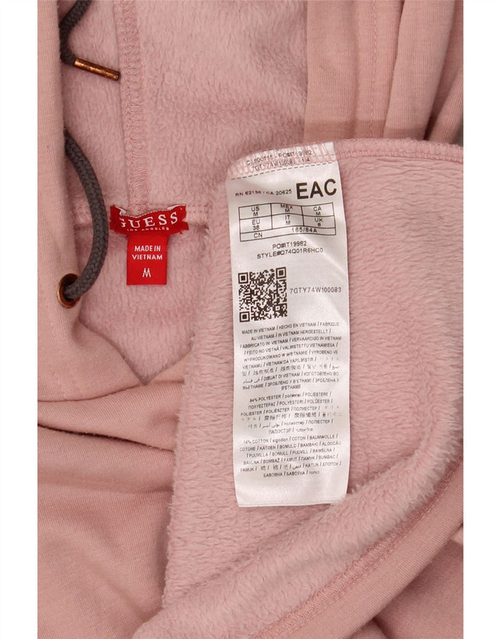 Guess Felpa con cappuccio grafica da donna UK 14 Poliestere rosa medio