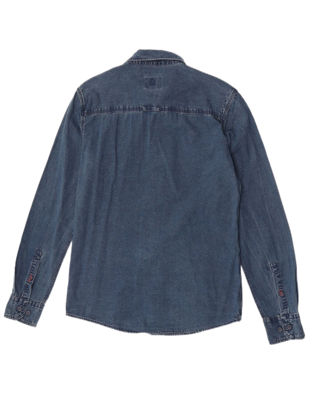 Camicia di jeans slim fit da uomo Fat Face piccola in cotone blu