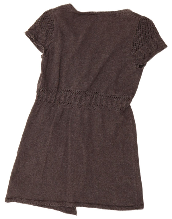 Maglione cardigan a maniche corte a maniche lunghe da donna Fat Face UK 12 Grigio medio