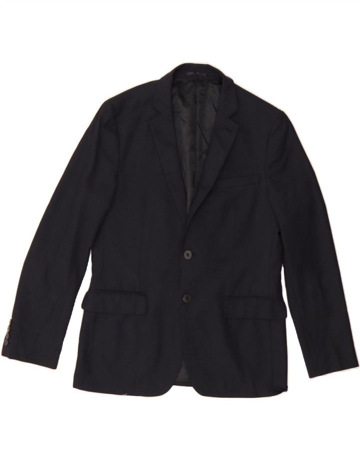 JAEGER Mens 2 Button Blazer Jacket UK 40 Large Navy Blue Vintage Jaeger and Second-Hand Jaeger from Messina Hembry 