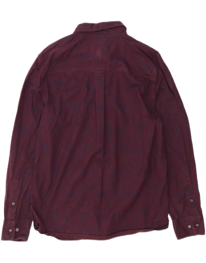 Camicia da uomo con motivo astratto Fat Face, cotone bordeaux medio