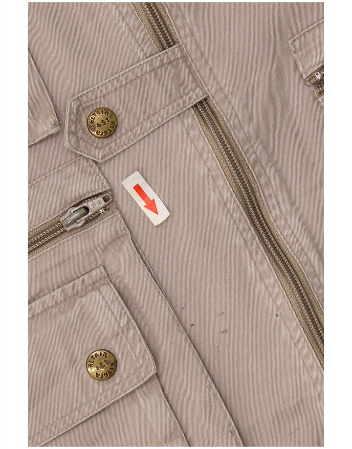 Gilet pratico da uomo vintage UK 38 grigio medio