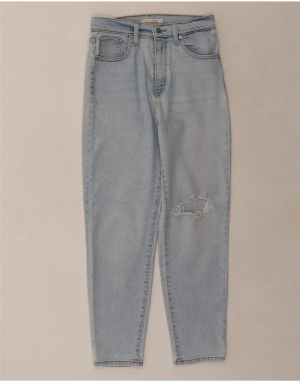 Jeans Levi's da donna a vita alta effetto vissuto Mom W28 L27 cotone blu