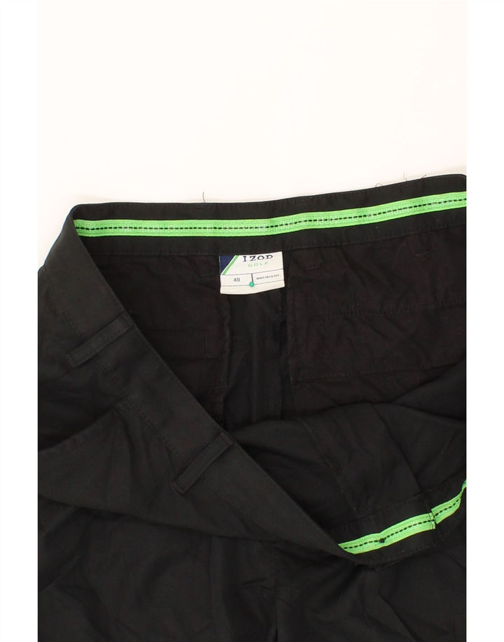 IZOD Mens Golf Chino Shorts W40 XL Black Polyester Vintage Izod and Second-Hand Izod from Messina Hembry 