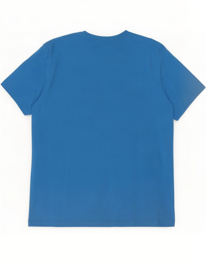 T-shirt grafica da uomo Kappa Top 2XL in cotone blu