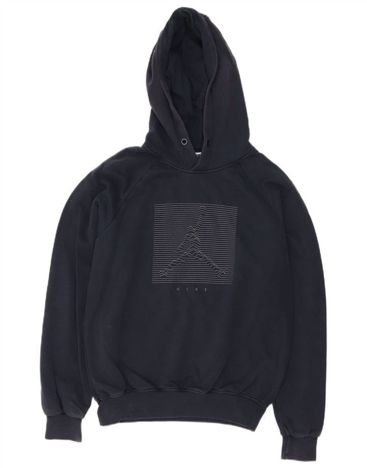 Felpa con cappuccio grafica Jordan da uomo grande in cotone nero