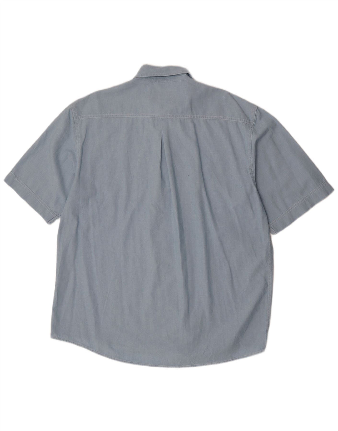 Camicia a maniche corte da uomo del Progetto Europeo XL in cotone blu