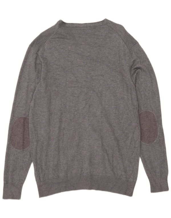 Maglione cardigan da uomo Pierre Cardin grande in viscosa grigia