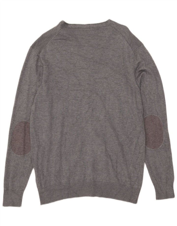 Maglione cardigan da uomo Pierre Cardin grande in viscosa grigia