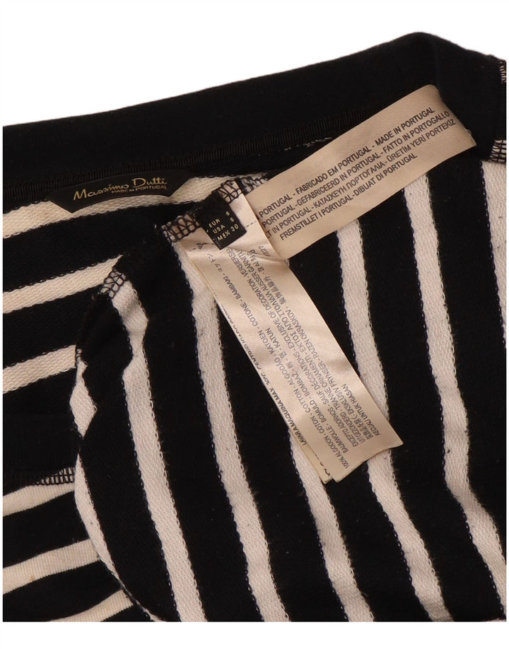 Massimo Dutti Felpa da donna Maglione UK 10 Piccolo cotone a righe nere