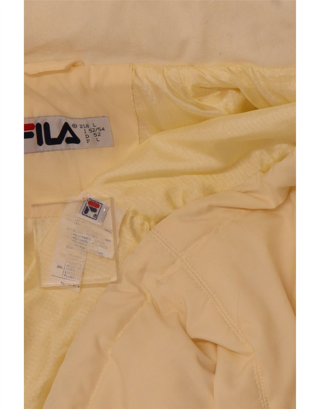FILA Giacca imbottita da uomo UK 40 Large Giallo Poliestere