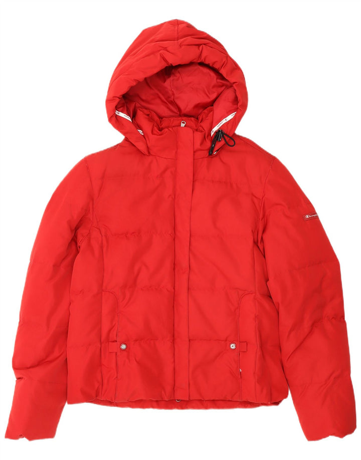Giacca imbottita con cappuccio da donna Champion UK 14 poliestere rosso medio