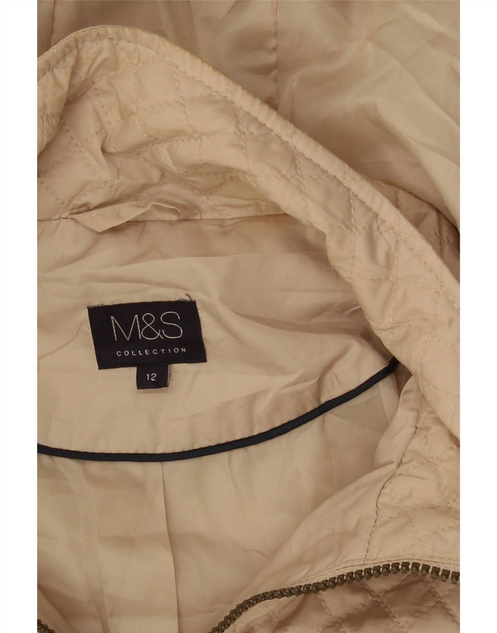 Giacca trapuntata con cappuccio da donna Marks & Spencer UK 12 Beige medio