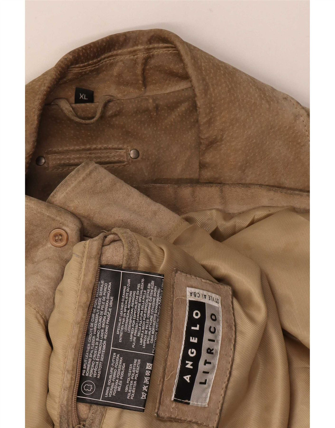 Giacca in pelle scamosciata da uomo Angelo Litrico UK 42 XL in pelle marrone