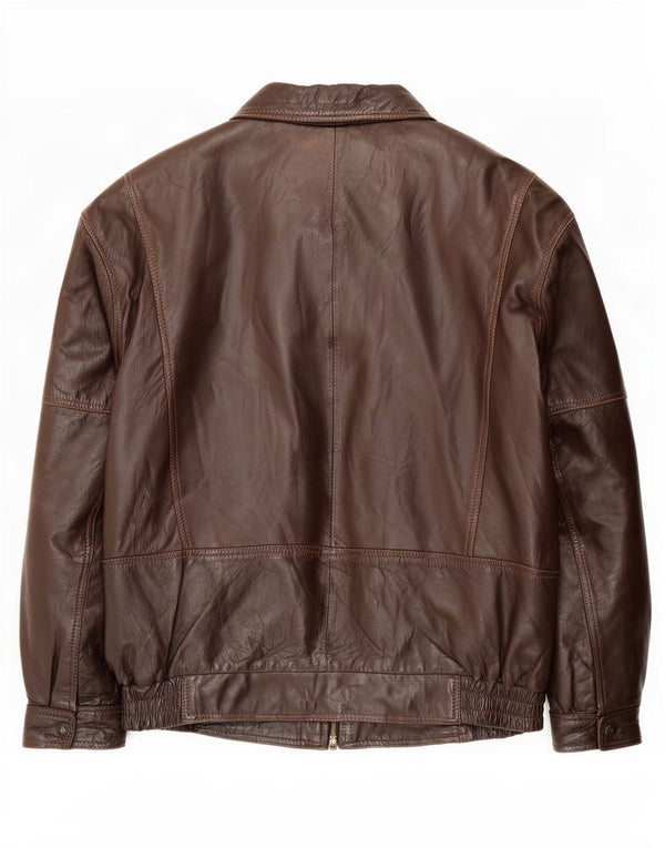 CLASSIC Mens Leather Jacket UK 42 XL Brown