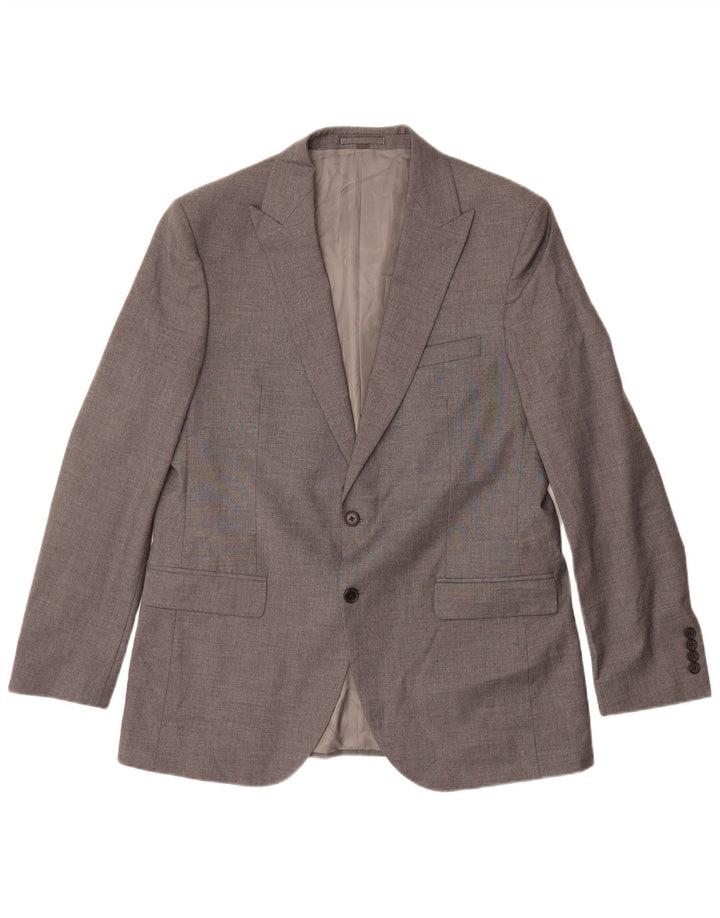 Giacca blazer a 2 bottoni Marks & Spencer da uomo UK 44 XL poliestere grigio
