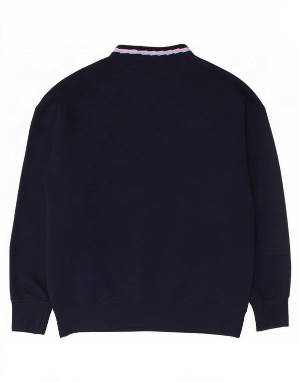 Adidas Uomo Loose Fit Felpa Maglione Medio Blu Navy Cotone