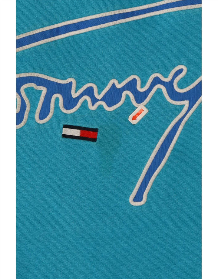 Tommy Hilfiger Felpa grafica da uomo Maglione piccolo cotone blu