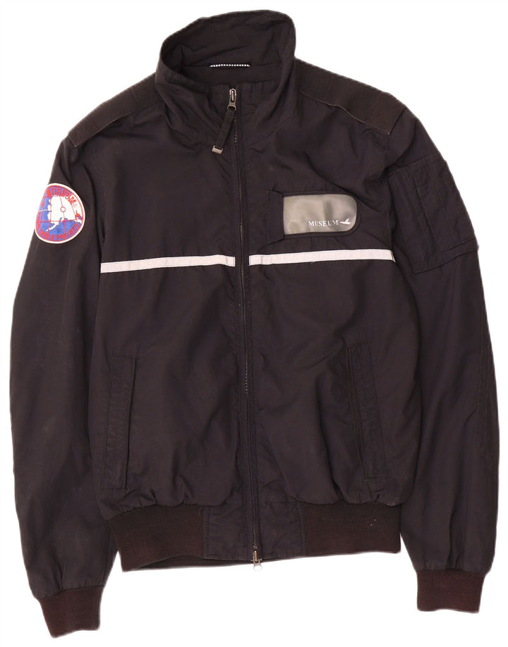 Giubbotto bomber grafico militare da uomo Museum UK 38 medio nero