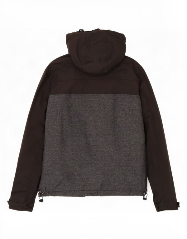 Giacca a vento con cappuccio da uomo Superdry UK 42 XL Black Colourblock