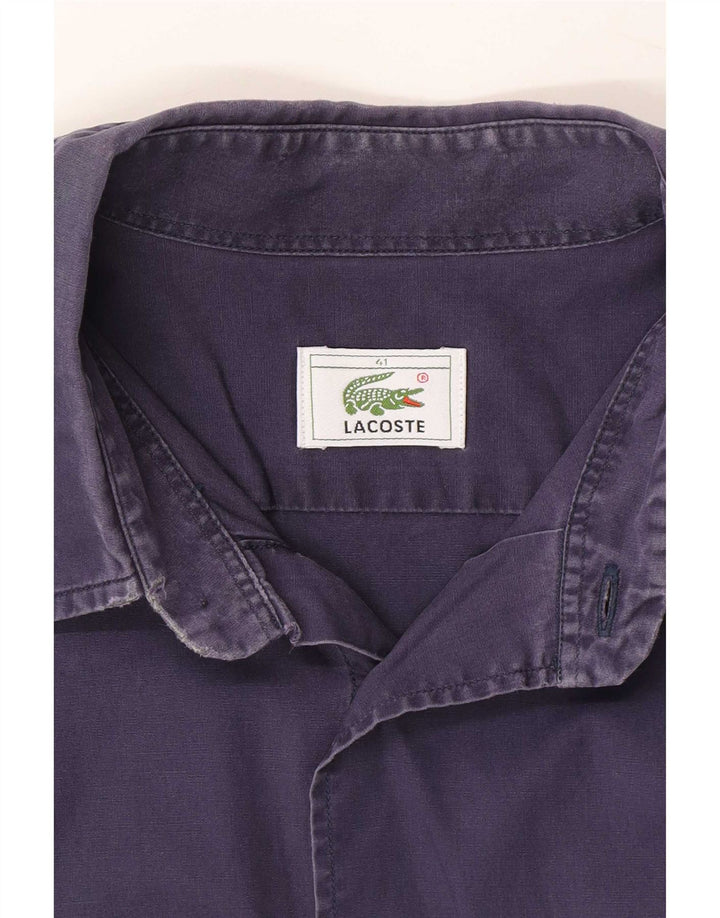 Lacoste Camicia da uomo taglia 41 Large Viola Cotone