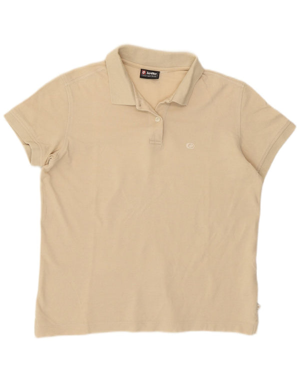 Polo da donna Lotto UK 14 grande in cotone beige